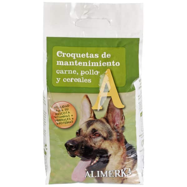 Alimento Perros Adultos Mono Carne Pollo-Cereales ALIMERKA Saco Plástico Zip 4kg