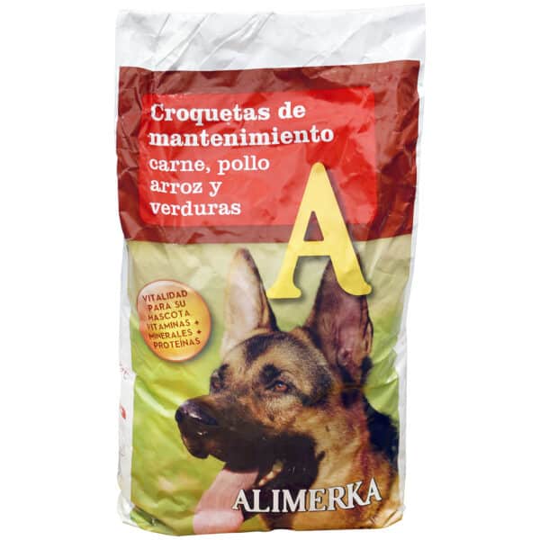 Alimento Perros Multi Carne Pollo-Arroz-Vegetales ALIMERKA Saco Plástico 10kg