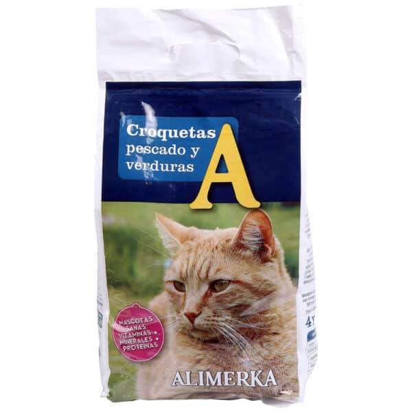 Alimento Gatos Pescado-Vegetales ALIMERKA Saco Plástico Zip 4kg