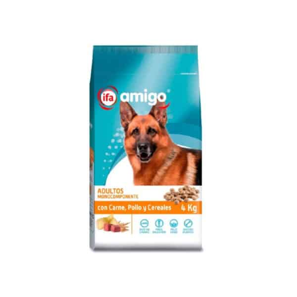Alimento Perros Adultos Mono Carne Pollo-Cereales ALIMERKA Saco Plástico Zip 4kg