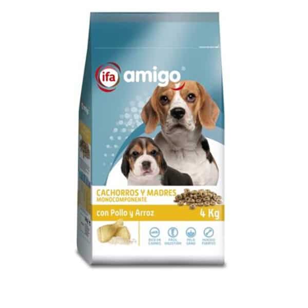 Alimento Perros Cachorros y Madres C/Pollo-Arroz ALIMERKA Saco Plástico Zip 4kg