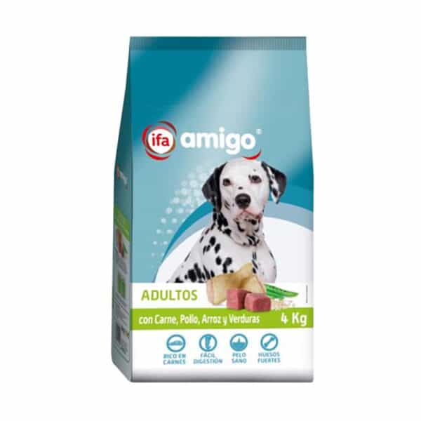 Alimento Perros Multi Carne Pollo-Arroz-Vegetales ALIMERKA Saco Plástico Zip 4kg