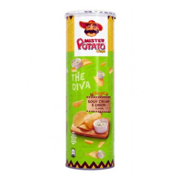 Papas Fritas MISTER POTATO Crisps  Sour Cream & Onions Tubo 160g