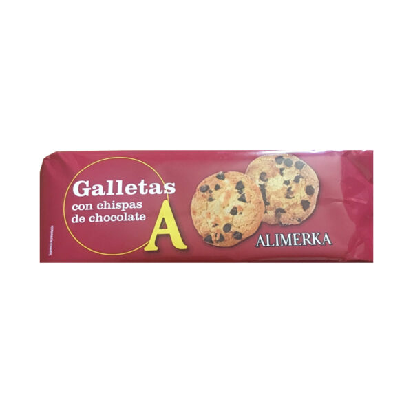 Galletas recubiertas con chispas de chocolate  ALIMERKA 125g/24U Caja