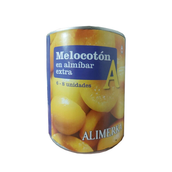 Melocoton almibar extra ALIMERKA 840g/12U Caja