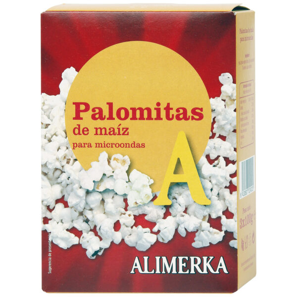 Palomitas de maíz c/sal microondas  ALIMERKA paq.3x100g/5U Caja