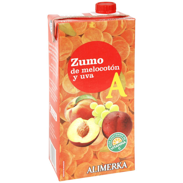 Zumo  Melocotón-Uva ALIMERKA Brick 1L
