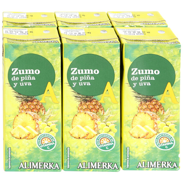 Zumo de Piña-Uva-Manzana ALIMERKA paq.6x200ml
