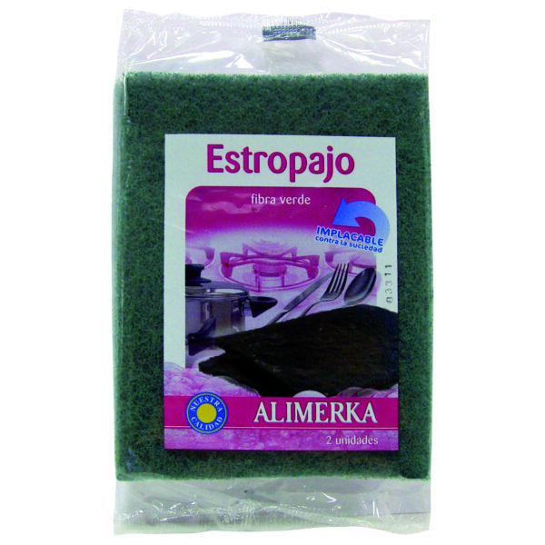 Estropajo fibra verde ALIMERKA paq.3U