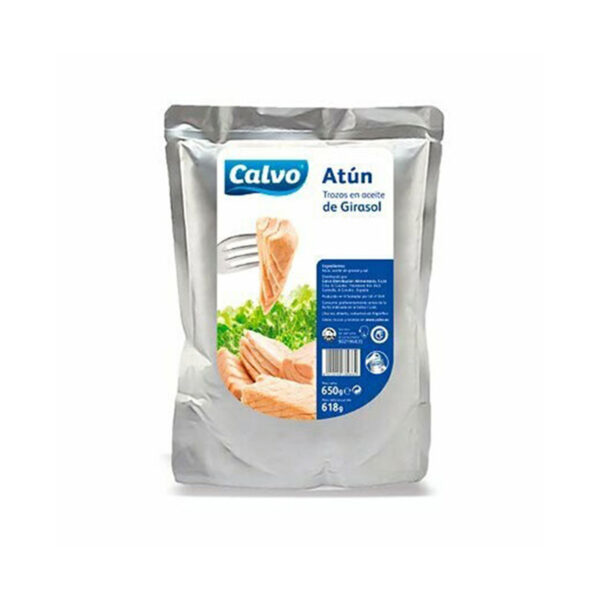 Atún Trozos CALVO Aceite Girasol c/Sal Bolsa Flexible 650g