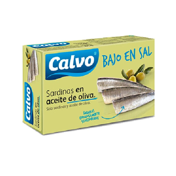 Sardinillas en aceite de oliva bajo en sal CALVO 85g