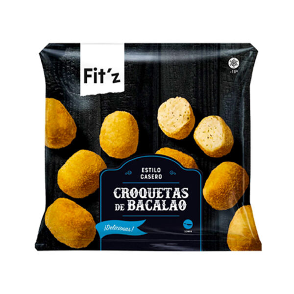 Croquetas de Bacalao Base Patata Precocidas Congeladas FIT'Z 10u/Paq. 300g