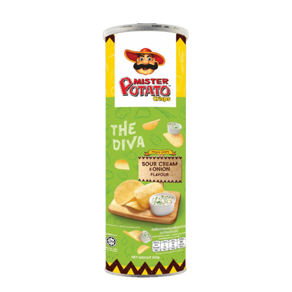 Papas MISTER POTATO Crisps Sour Cream & Onions Tubo 100g