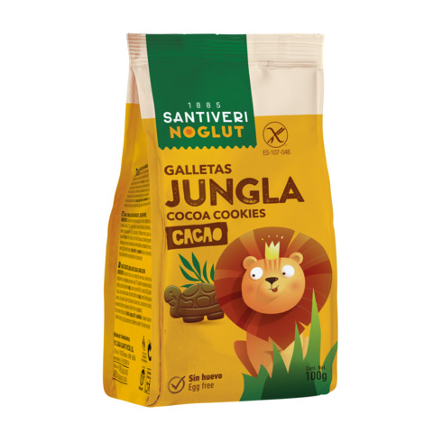 Galletas de Cacao Jungla NOGLUT SANTIVERI 100g